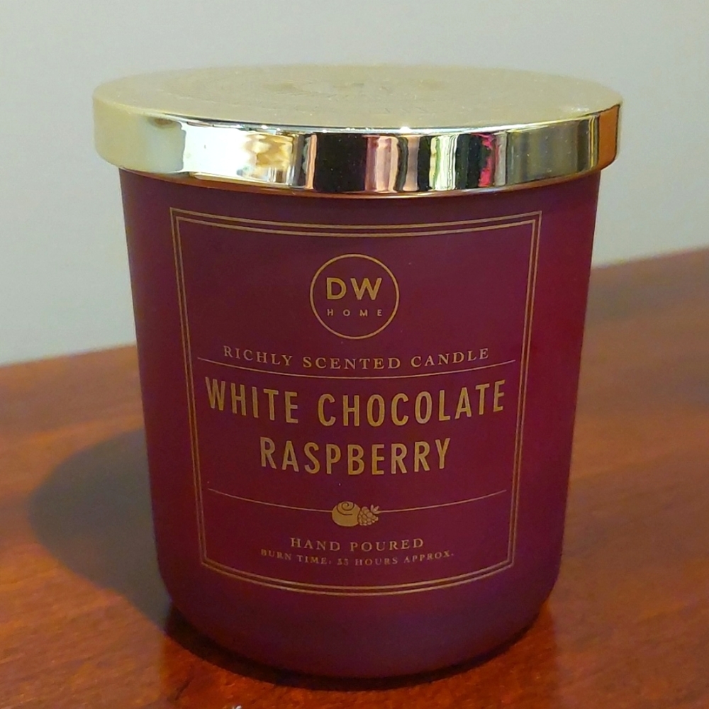 DW HOME White Chocolate Raspberry Hand Poured Single Wick Medium Candle